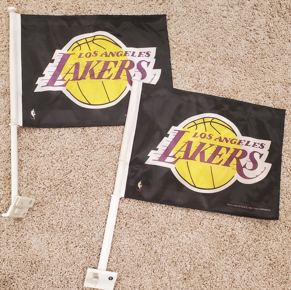 Los Angeles Lakers Car Flags (2) | Window Mount